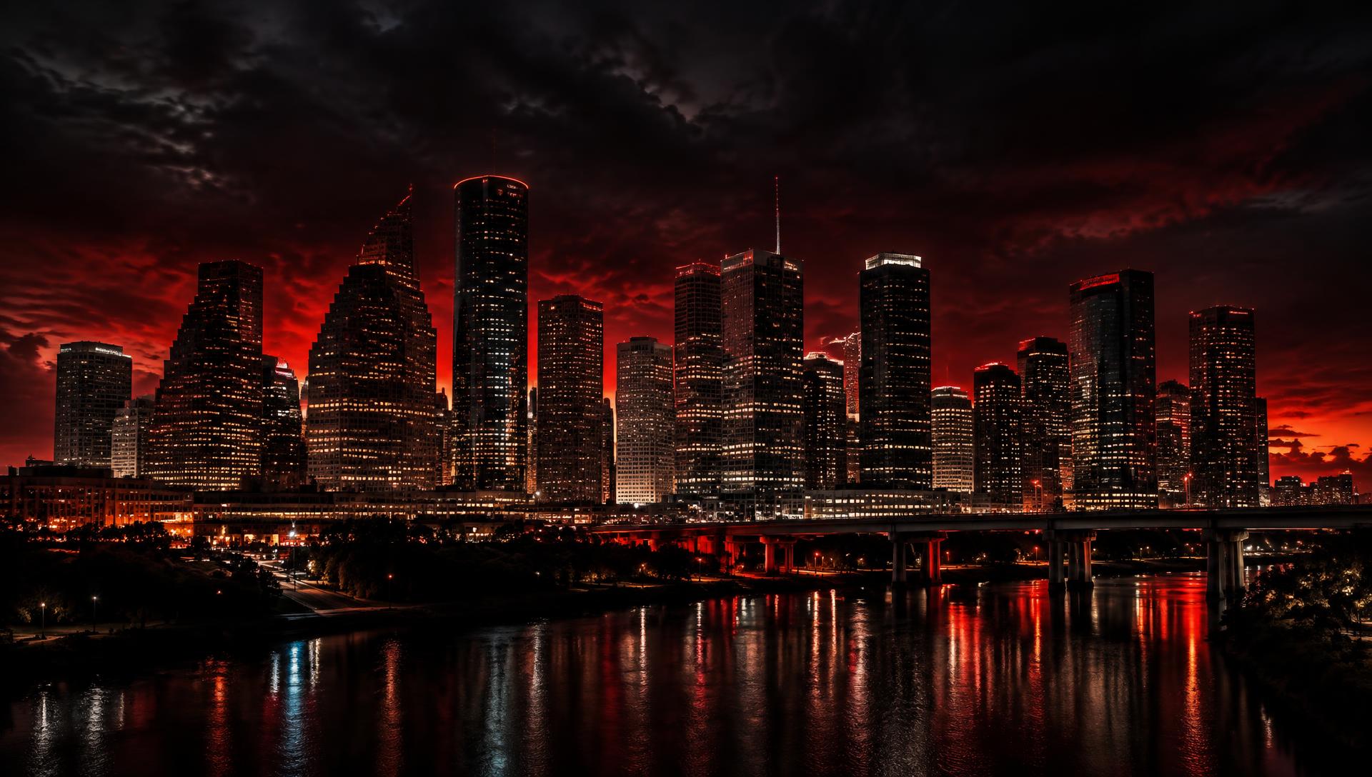 Houston skyline at night